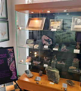 В музее продолжается работа выставки уникальных чароитов "Сиреневое чудо"